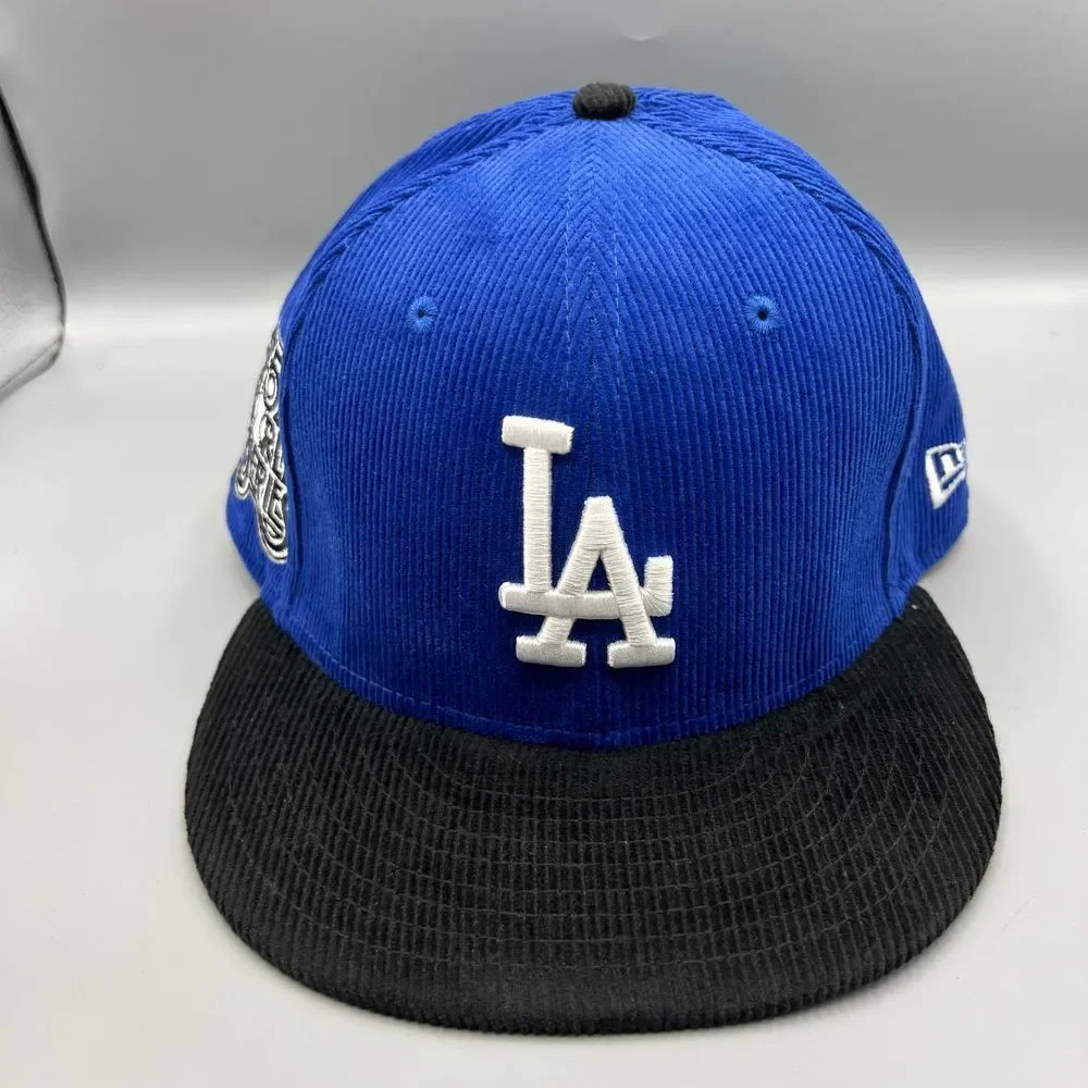 Los Angeles LA Dodgers Hat Men‎ 7 5/8 Corduroy 59Fifty New Era Fitted Cap New